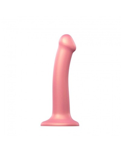 Насадка для страпона Strap-On-Me Mono Density Dildo Rose M, диам. 3,3см, однослойный силикон, гибкий