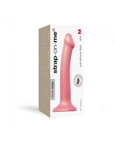 Насадка для страпона Strap-On-Me Mono Density Dildo Rose M, диам. 3,3см, однослойный силикон, гибкий