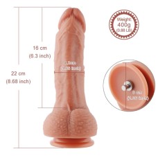 Ультрареалістичний фалоімітатор для секс-машин Hismith 8.3″ 2-layers Silicone Flesh Dildo, двошарови