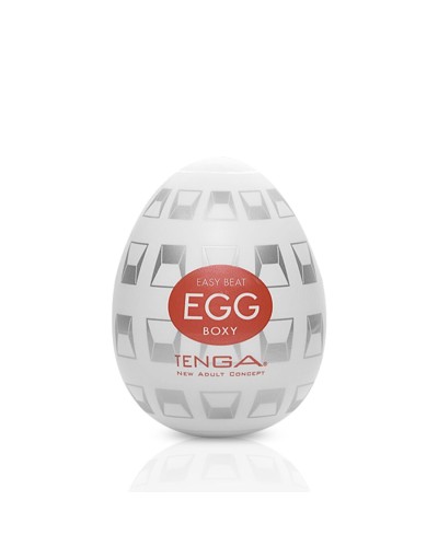 Мастурбатор-яйцо Tenga Egg Boxy с геометрическим рельефом