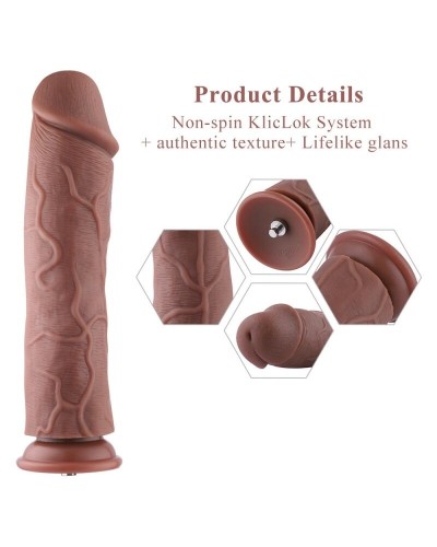 Силиконовый фаллоимитатор для секс-машин Hismith 11″ Silicone Dildo, система KlicLok