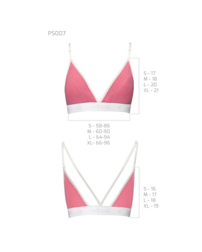 Спортивний топ з подвійними бретелями Passion PS007 TOP pink, size S