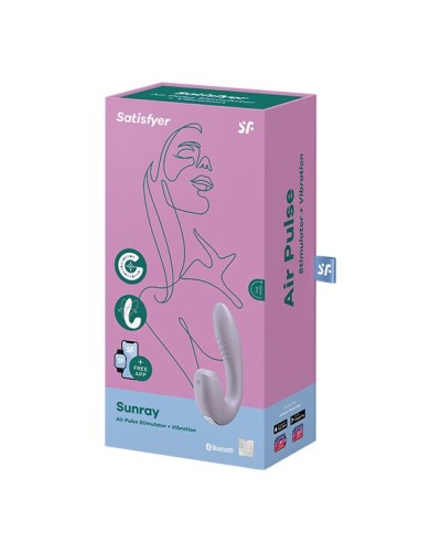 Вакуумний смарт вібратор Satisfyer Sunray Lilac, 4 положення стовбура