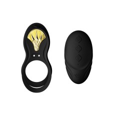 Смарт ерекційне кільце Zalo — BAYEK Obsidian Black, подвійне з ввідною частиною, пульт ДК