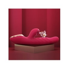 Вібратор-кролик з вакуумною стимуляцією і стовбуром, що обертається KisToy A-King Max Red