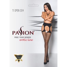 Еротичні колготки TIOPEN 004 nero 3/4 (fishnet 40 den) - Passion, імітація панчох і пояса
