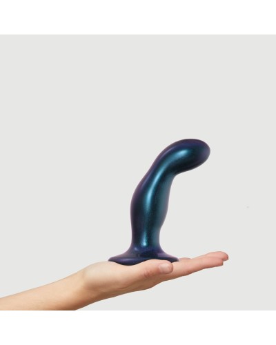 Дилдо Strap-On-Me DILDO PLUG SNAKY METALLIC BLUE, размер M, диаметр 4 см, вводимая длина 15,3 см