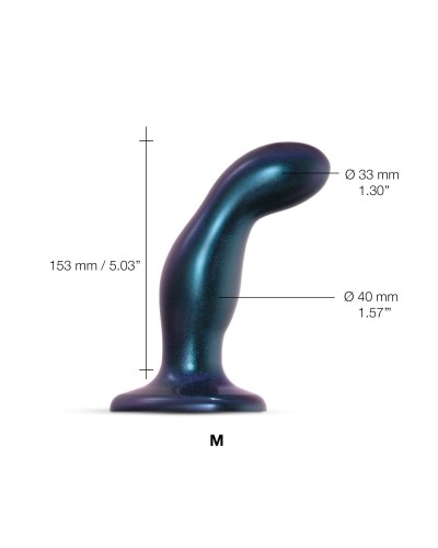 Дилдо Strap-On-Me DILDO PLUG SNAKY METALLIC BLUE, размер M, диаметр 4 см, вводимая длина 15,3 см