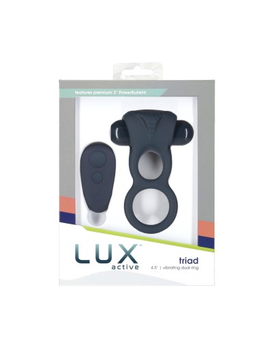 Двойное эрекционное кольцо с вибрацией Lux Active -Triad - Vibrating Dual Cock Ring, пульт ДУ