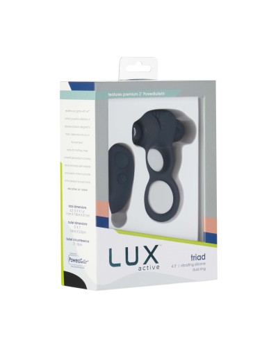 Двойное эрекционное кольцо с вибрацией Lux Active -Triad - Vibrating Dual Cock Ring, пульт ДУ