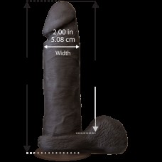 Фалоімітатор Doc Johnson The Realistic Cock 8 inch Black - ULTRASKYN, Vack-U-Lock, діаметр 5,1 см