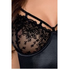 Корсет з пажами HAYA CORSET black L/XL - Passion Exclusive, трусики