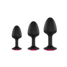 Анальна пробка Dorcel Geisha Plug Ruby M з кулькою всередині, створює вібрації, макс. діаметр 3,2см