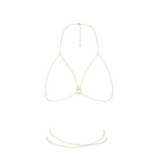 Цепочка портупея Bijoux Indiscrets Magnifique Bra Chain - Gold, украшение на тело