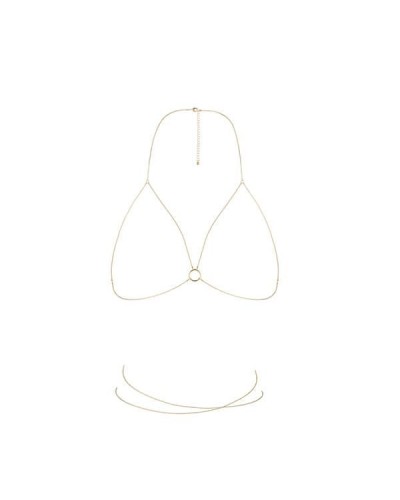 Цепочка портупея Bijoux Indiscrets Magnifique Bra Chain - Gold, украшение на тело