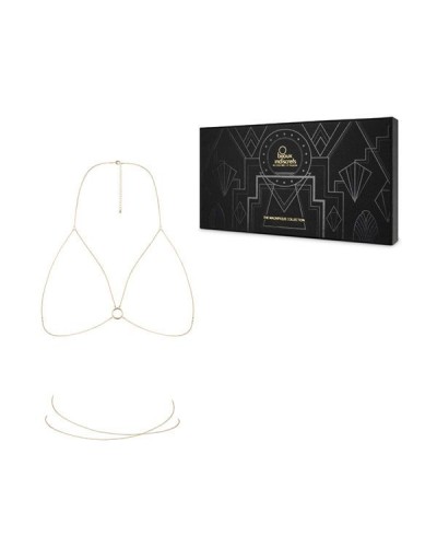 Цепочка портупея Bijoux Indiscrets Magnifique Bra Chain - Gold, украшение на тело