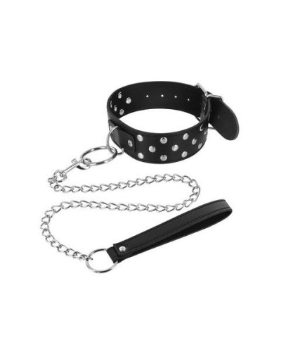 Ошейник заклепками и с поводком Fetish Tentation Rivets and Leash