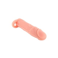 Насадка на член Real Body — Real Extender HUGY з відкритою головкою та кільцем для мошонки