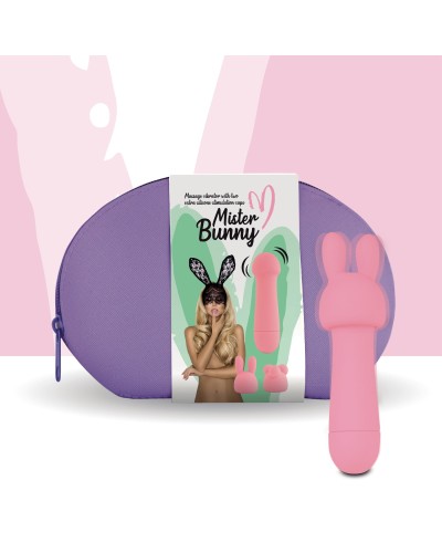 Міні-вібратор FeelzToys Mister Bunny Pink з двома насадками