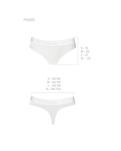 Трусики-бразиліана з бавовни Passion PS005 PANTIES white, size L