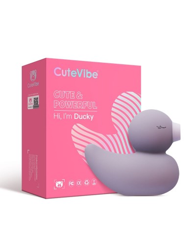 Вакуумный вибратор-уточка CuteVibe Ducky Grey