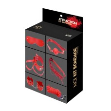 Набор MAI BDSM STARTER KIT Nº 75 Red: плеть, кляп, наручники, маска, ошейник, веревка, зажимы