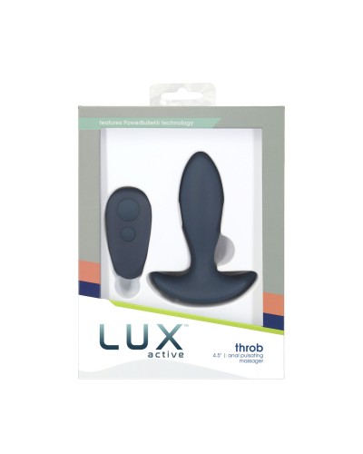  Анальная пробка с пульсацией Lux Active – Throb – 4.5" Anal Pulsating Massager, пульт ДУ