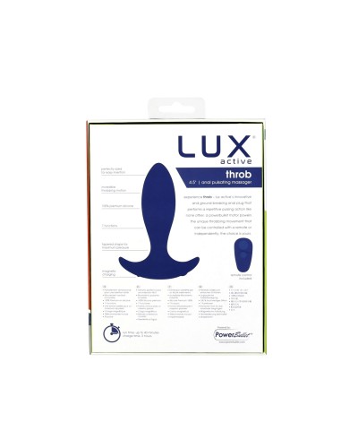  Анальная пробка с пульсацией Lux Active – Throb – 4.5" Anal Pulsating Massager, пульт ДУ