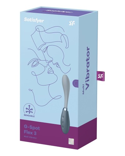 Вібратор Satisfyer G-Spot Flex 3 Grey, гнучкий стовбур із фіксацією положення