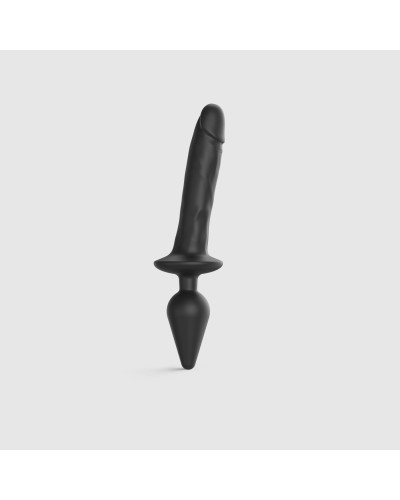 Анальная пробка с дилдо 2в1 Strap-On-Me SWITCH PLUG-IN REALISTIC DILDO Black XXL, диаметр 5,2/3,9 см