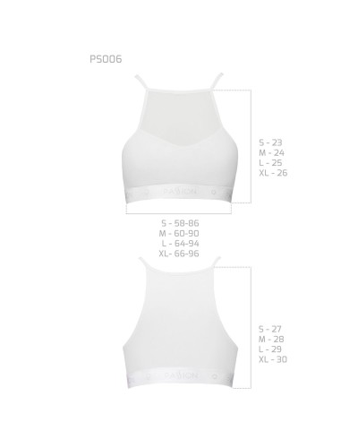 Спортивний топ з прозорою вставкою Passion PS006 TOP white, size S