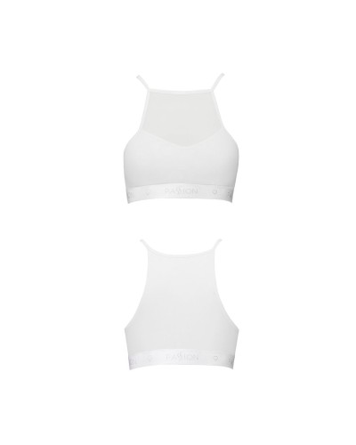 Спортивний топ з прозорою вставкою Passion PS006 TOP white, size L