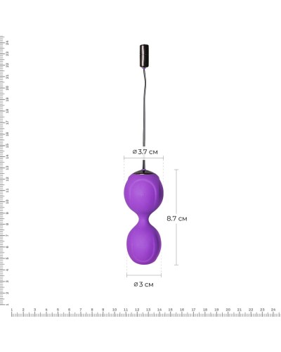 Вагінальні кульки з вібрацією Adrien Lastic Kegel Vibe Purple, діаметр 3,7 см