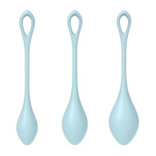Набір йоні намистин Satisfyer Yoni Power 2 Light Blue, диаметр 2-2,5-3см, вес 22-44-73гр