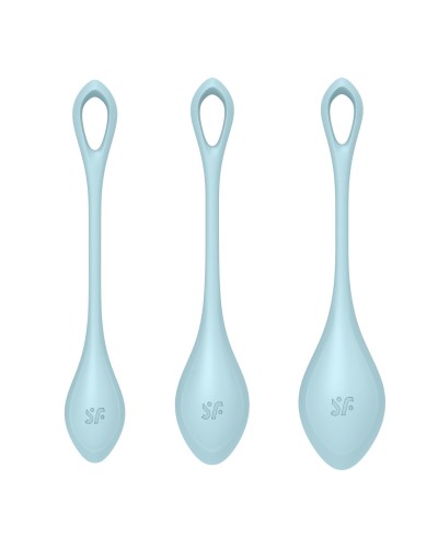 Набор йони бусин Satisfyer Yoni Power 2 Light Blue, диаметр 2-2,5-3см, вес 22-44-73гр