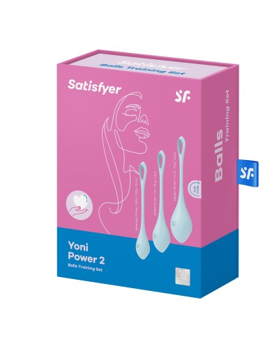 Набор йони бусин Satisfyer Yoni Power 2 Light Blue, диаметр 2-2,5-3см, вес 22-44-73гр