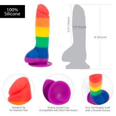 Райдужний фалоімітатор ADDICTION - JUSTIN - 8 "- RAINBOW, 20,3 см, силікон, вібропуля в подарунок