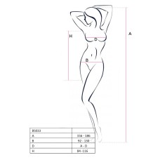 Бодістокінг Passion BS033 white, сукня-сітка на бретелях, прозора