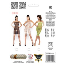 Бодістокінг Passion BS033 white, сукня-сітка на бретелях, прозора