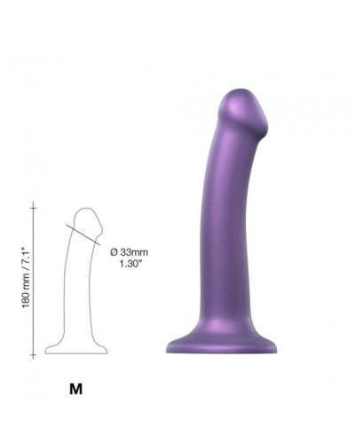 Насадка для страпона Strap-On-Me Mono Density Dildo Violet M, диам. 3,3см, однослойный силикон, гибк