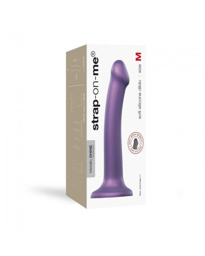 Насадка для страпона Strap-On-Me Mono Density Dildo Violet M, диам. 3,3см, однослойный силикон, гибк