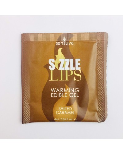 Пробник массажного геля Sensuva - Sizzle Lips Salted Caramel (6 мл)