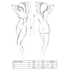 (SALE) Сорочка приталенная с чашечками LOTUS CHEMISE cream XXL/XXXL - Passion Exclusive, трусики