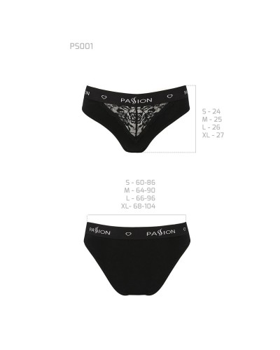 Трусики з широкою гумкою і мереживом Passion PS001 PANTIES black, size M