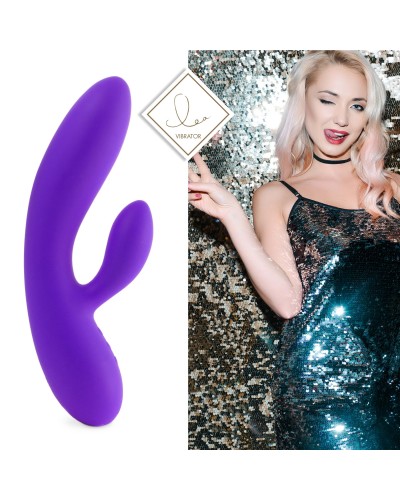 Гнучкий вібратор кролик з двома моторами FeelzToys Lea Rabbit Vibrator Medium Purple