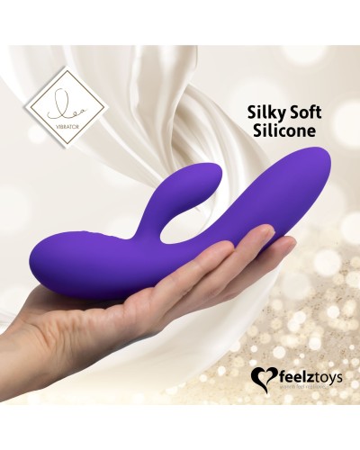 Гнучкий вібратор кролик з двома моторами FeelzToys Lea Rabbit Vibrator Medium Purple