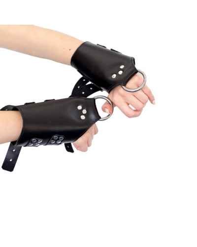 Манжеты для подвеса за руки Kinky Hand Cuffs For Suspension из натуральной кожи, цвет черный