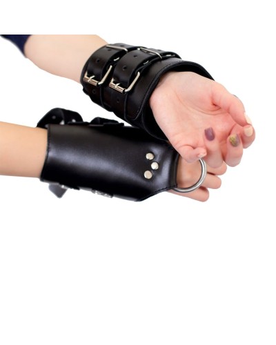 Манжеты для подвеса за руки Kinky Hand Cuffs For Suspension из натуральной кожи, цвет черный