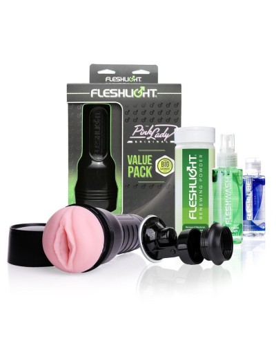 Мастурбатор Fleshlight Pink Lady Original Value Pack: присоска, смазка, чистящее и восстанавливающее