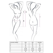 Сорочка приталенная с пажами PAULINE CHEMISE black L/XL Passion, трусики